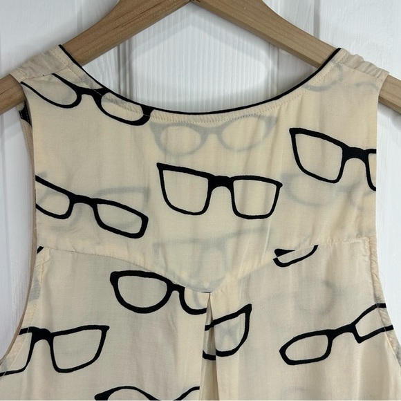 Anthropologie Maeve Armory glasses blouse Pullover Tank Size 4 Sleeveless Artsy - Picture 8 of 11